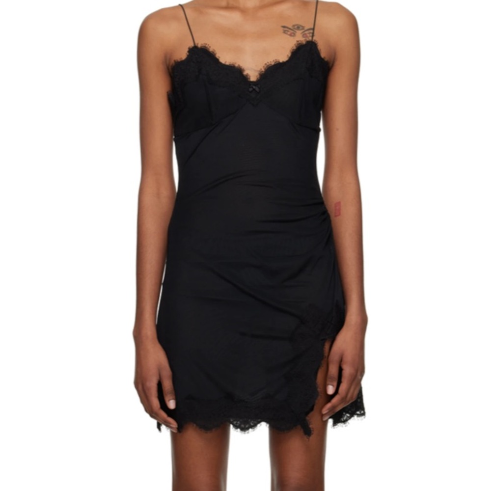 Fleur du Mal Black Lace Mini Dress